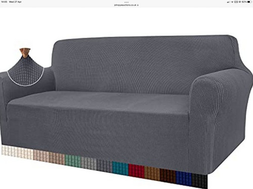 Sofa cover gray colour - (gray,