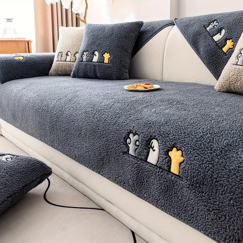 Sherpa fleece sofa cover - fleece,